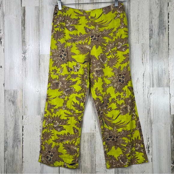 Alix of Bohemia Penny‎ Honolulu Pant L Acid Green Floral Boho Luxe Style - Picture 1 of 16